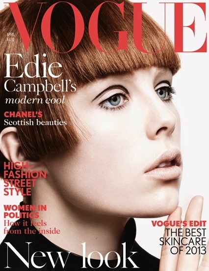 fot. David Sims / Edie Campbell na okładce Vogue UK kwiecień 2013